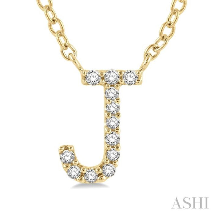 'J' Initial Diamond Pendant