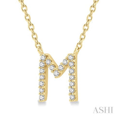 'M' Initial Diamond Pendant