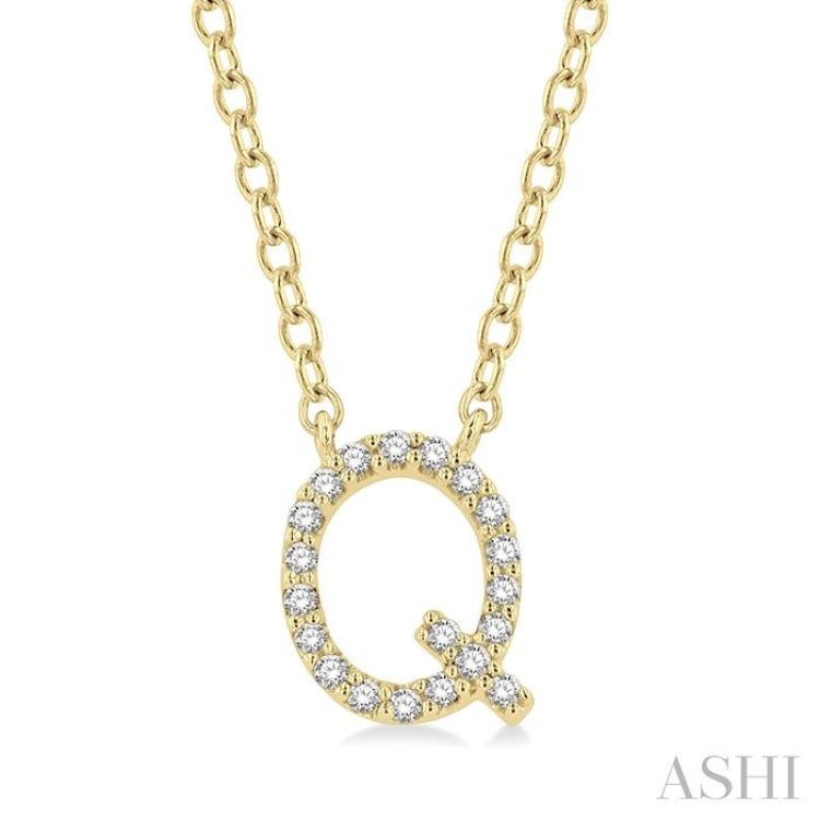 'Q' Initial Diamond Pendant