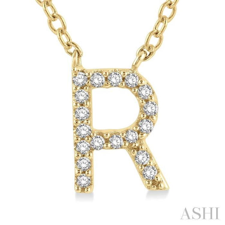 'R' Initial Diamond Pendant