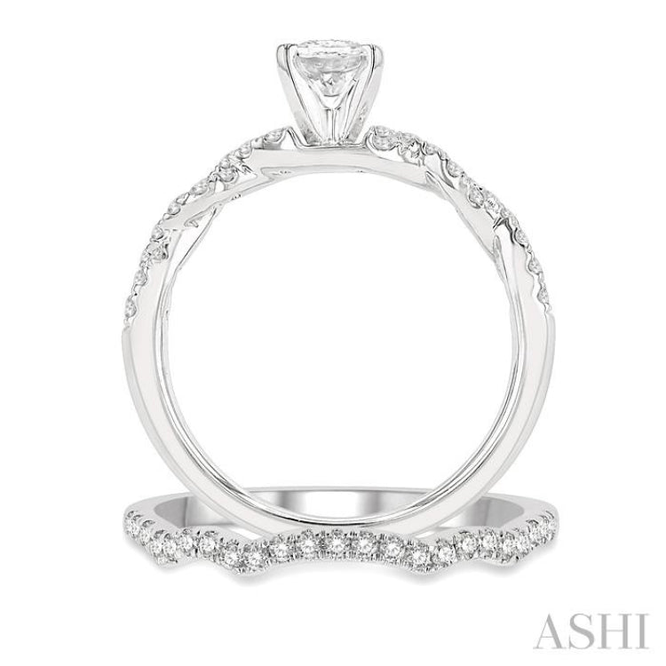 Oval Shape Diamond Wedding Set