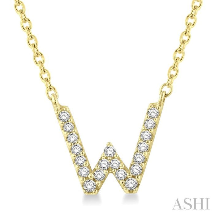 'W' Initial Diamond Pendant