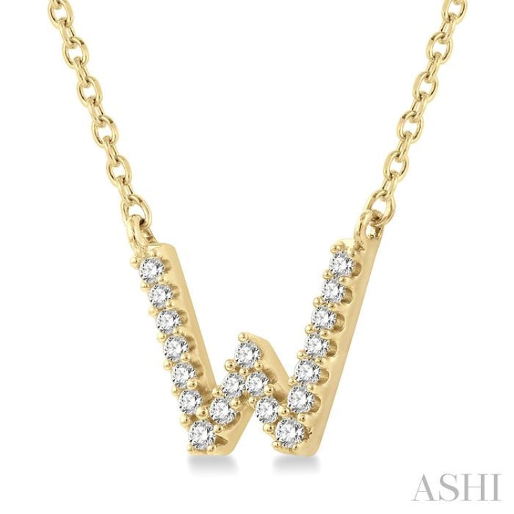 'W' Initial Diamond Pendant