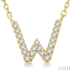 'W' Initial Diamond Pendant