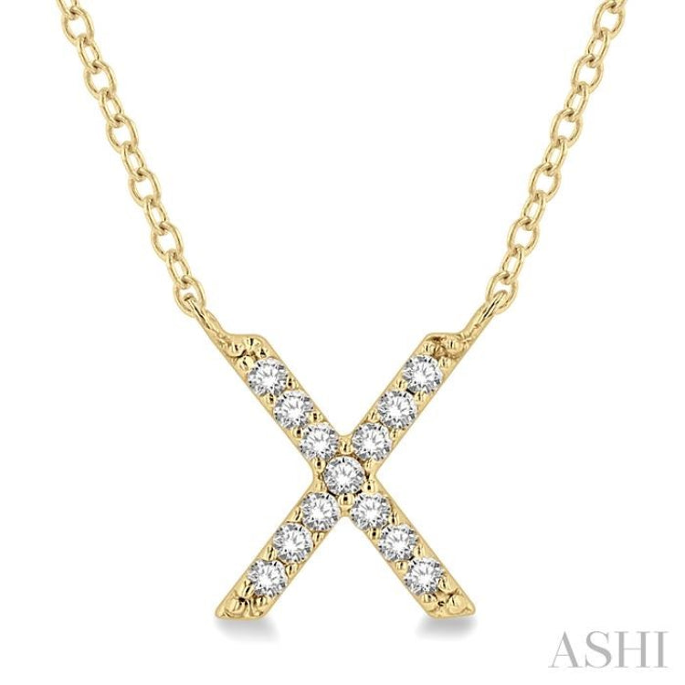 'X' Initial Diamond Pendant