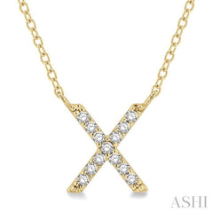 'X' Initial Diamond Pendant