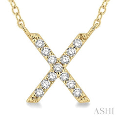 'X' Initial Diamond Pendant