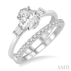 Oval Shape Diamond Wedding Set