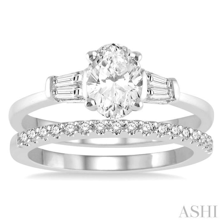 Oval Shape Diamond Wedding Set