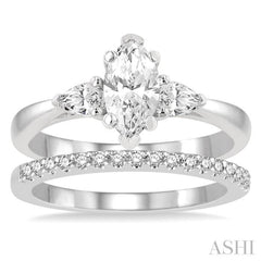 Marquise Shape Diamond Wedding Set