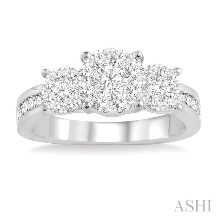 Round Shape Past Present & Future Lovebright Essential Diamond Ring