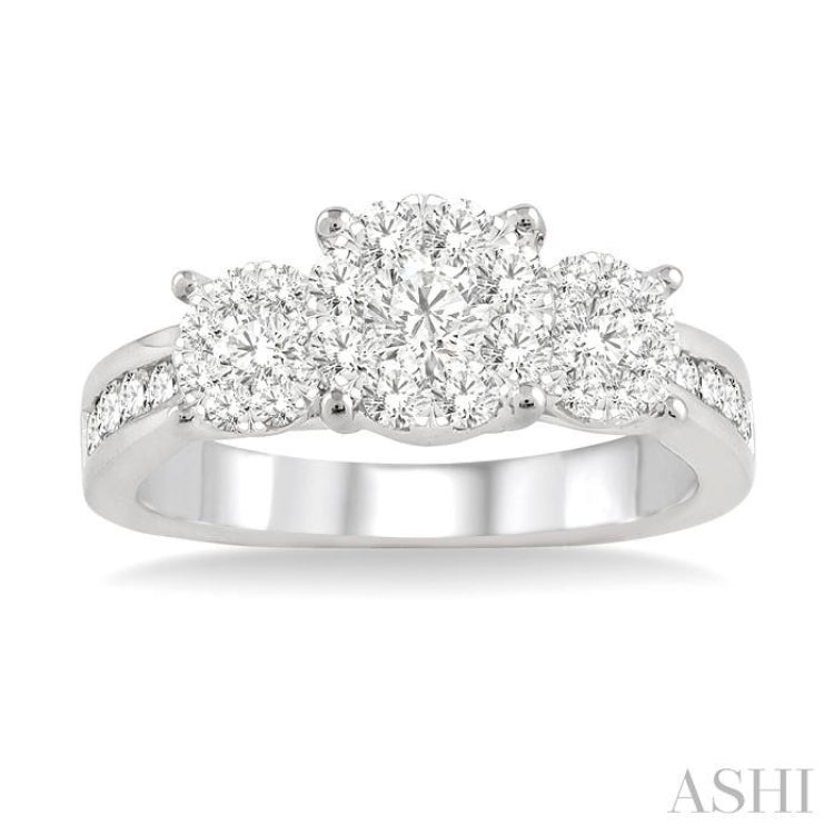 Round Shape Past Present & Future Lovebright Essential Diamond Ring