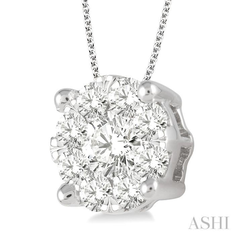 Round Shape Lovebright Essential Diamond Solitaire Pendant