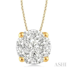 Round Shape Lovebright Essential Diamond Solitaire Pendant