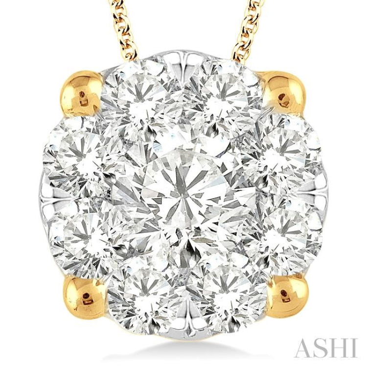 Round Shape Lovebright Essential Diamond Solitaire Pendant