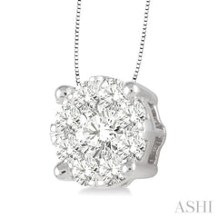 Round Shape Lovebright Essential Diamond Solitaire Pendant