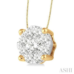 Round Shape Lovebright Essential Diamond Solitaire Pendant