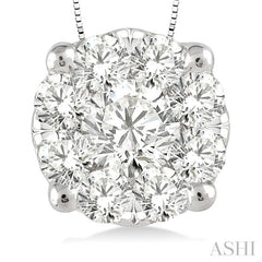 Round Shape Lovebright Essential Diamond Solitaire Pendant