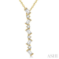 Scatter Zig-Zag Baguette Diamond Fashion Pendant