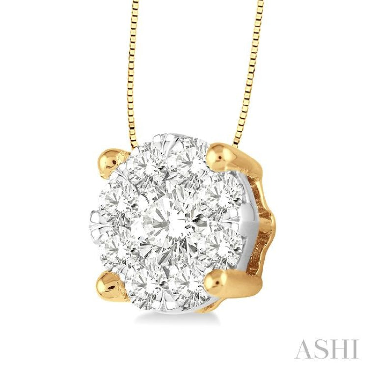 Round Shape Lovebright Essential Diamond Solitaire Pendant