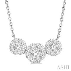 Round Shape Past Present & Future Lovebright Essential Diamond Necklace