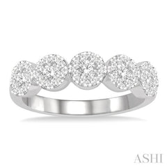 5 Stone Lovebright Essential Half Eternity Diamond Wedding Band