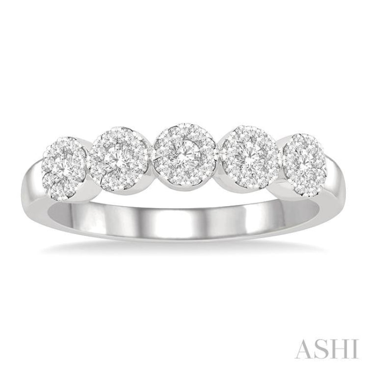 5 Stone Lovebright Essential Half Eternity Diamond Wedding Band