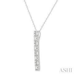 Double Row Vertical Bar Baguette Diamond Pendant