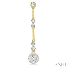 Round Shape Lovebright Diamond Long Earrings