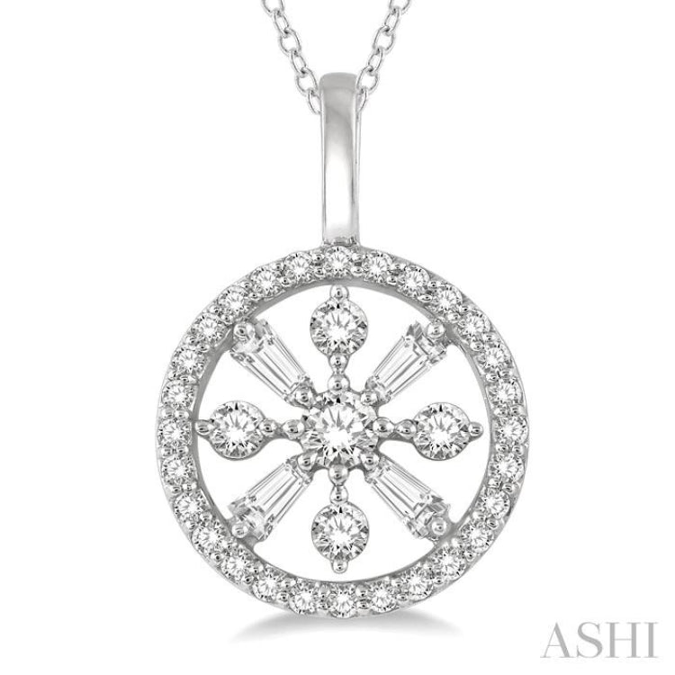 Circle Baguette Diamond Fashion Pendant