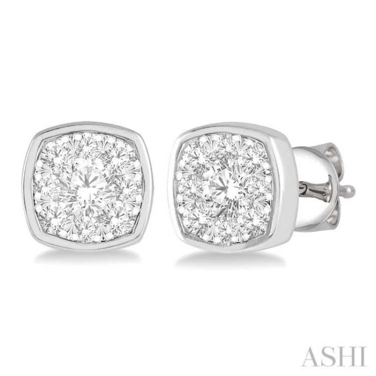 Cushion Shape Lovebright Essential Diamond Stud Earrings