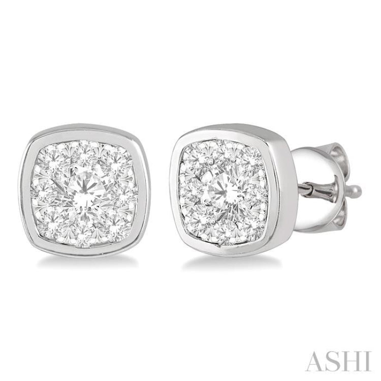 Cushion Shape Lovebright Essential Diamond Stud Earrings