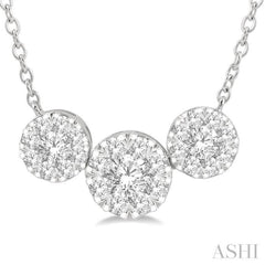 Round Shape Past Present & Future Lovebright Essential Diamond Necklace