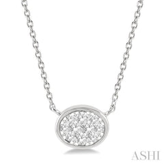 Oval Shape East-West Lovebright Essential Diamond Necklace