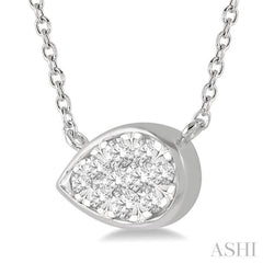 Pear Shape East-West Lovebright Essential Diamond Necklace