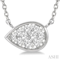 Pear Shape East-West Lovebright Essential Diamond Necklace