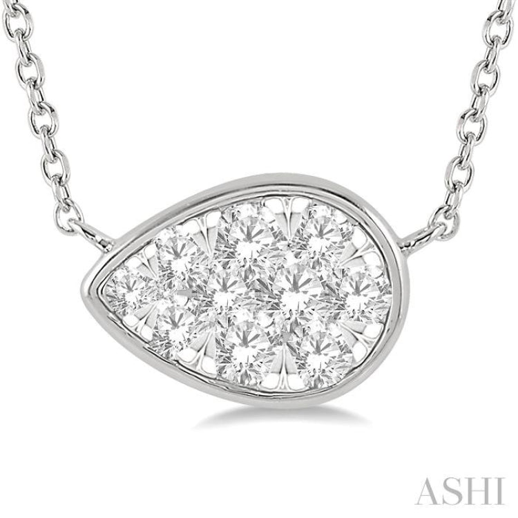 Pear Shape East-West Lovebright Essential Diamond Necklace