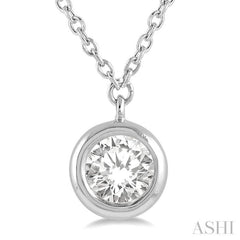 Round Shape Bezel Set Diamond Necklace