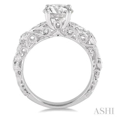 Round Shape Semi-Mount Diamond Engagement Ring