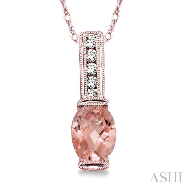 Oval Shape Gemstone & Diamond Pendant