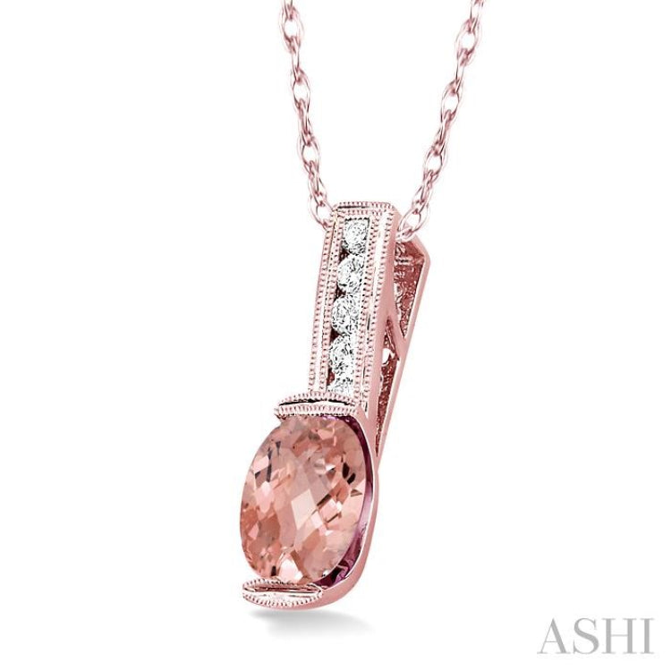 Oval Shape Gemstone & Diamond Pendant