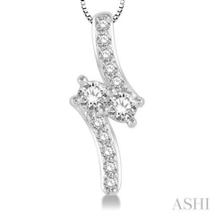 2 Stone Diamond Pendant