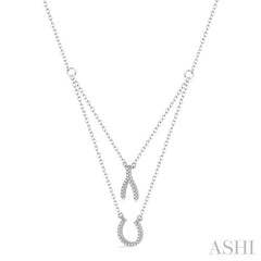 Wishbone & Horseshoe Layered Diamond Pendant