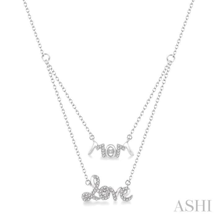 Mom & Love Layered Diamond Pendant