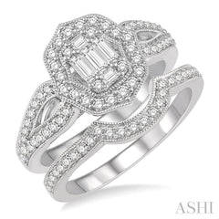 Halo Fusion Diamond Wedding Set