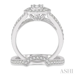 Halo Fusion Diamond Wedding Set