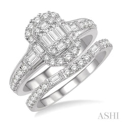 Halo Fusion Diamond Wedding Set