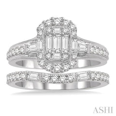 Halo Fusion Diamond Wedding Set