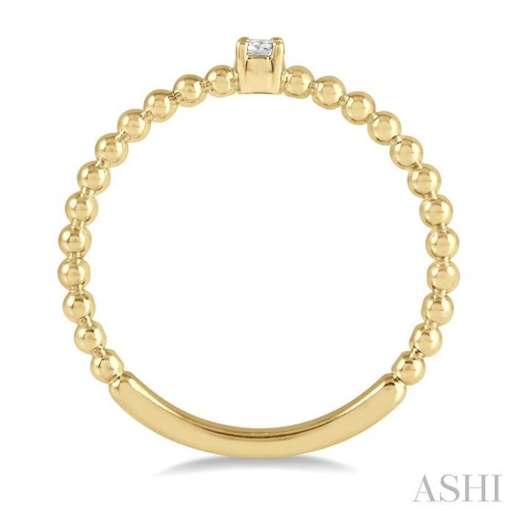 1/20 Ctw Ball Bead Shank Round Cut Bead Bijoux Diamond Petite Promise Ring in 10K Yellow Gold