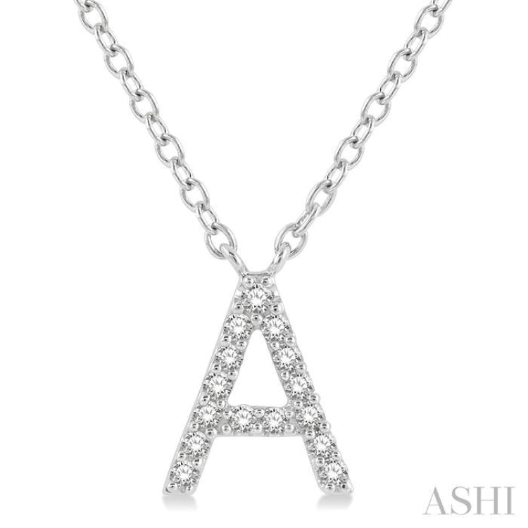 'A' Initial Diamond Pendant